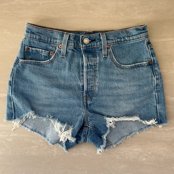 Levi's Pants - Levi's 501 Blue Jean Shorts with Frayed Hem